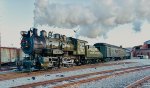 BLW 26 pulling the North Pole Limited westbound through the yard